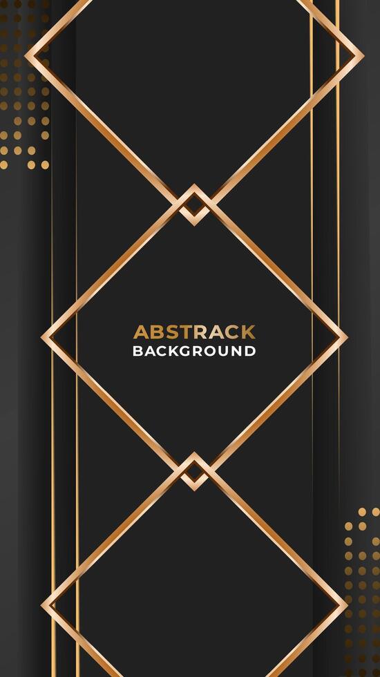 Vertical background black and gold luxury vector