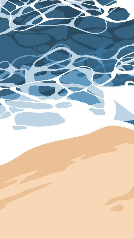 Sea wave background with vertical view vector