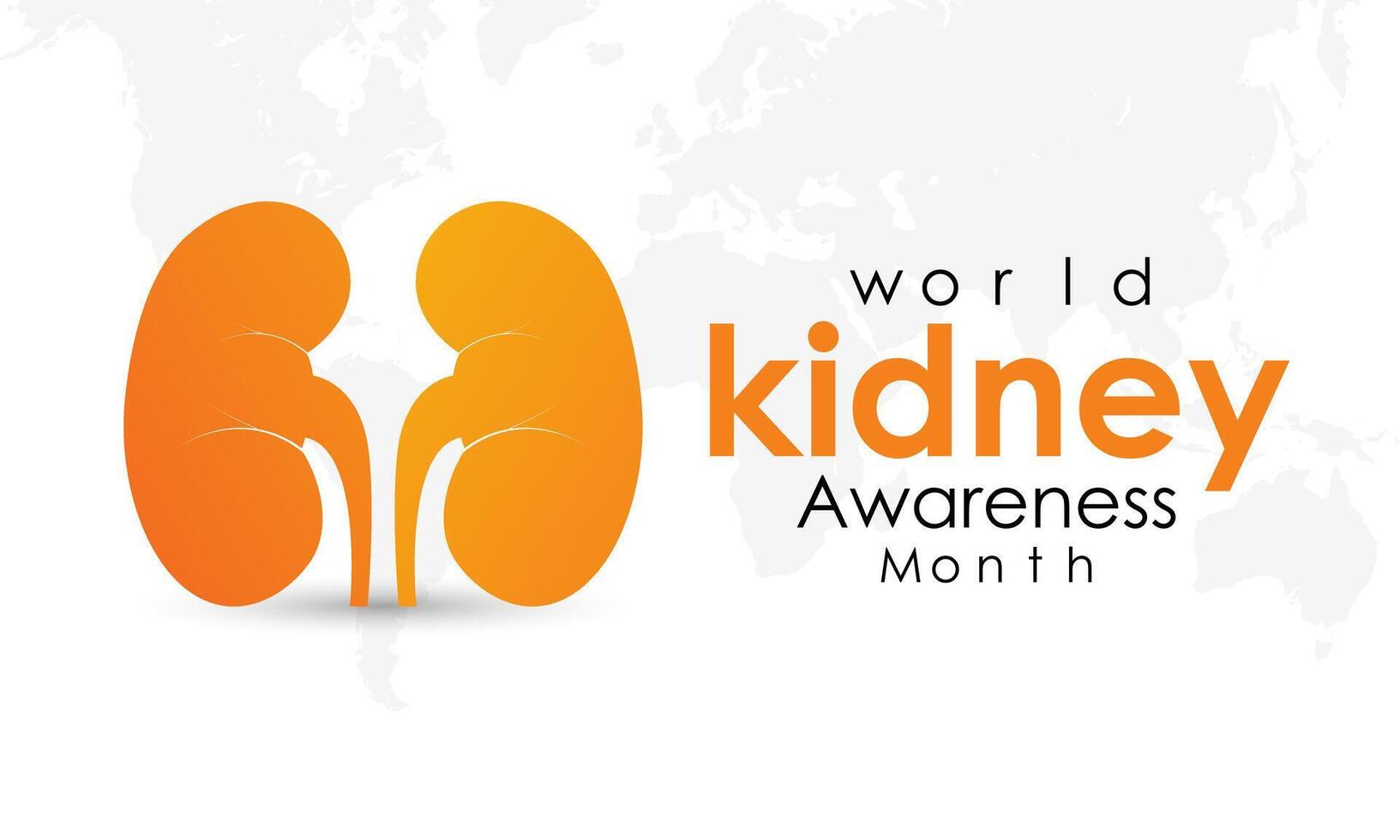 March is National Kidney Month. Holiday concept. Banner poster, flyer and Banner, background design. vector
