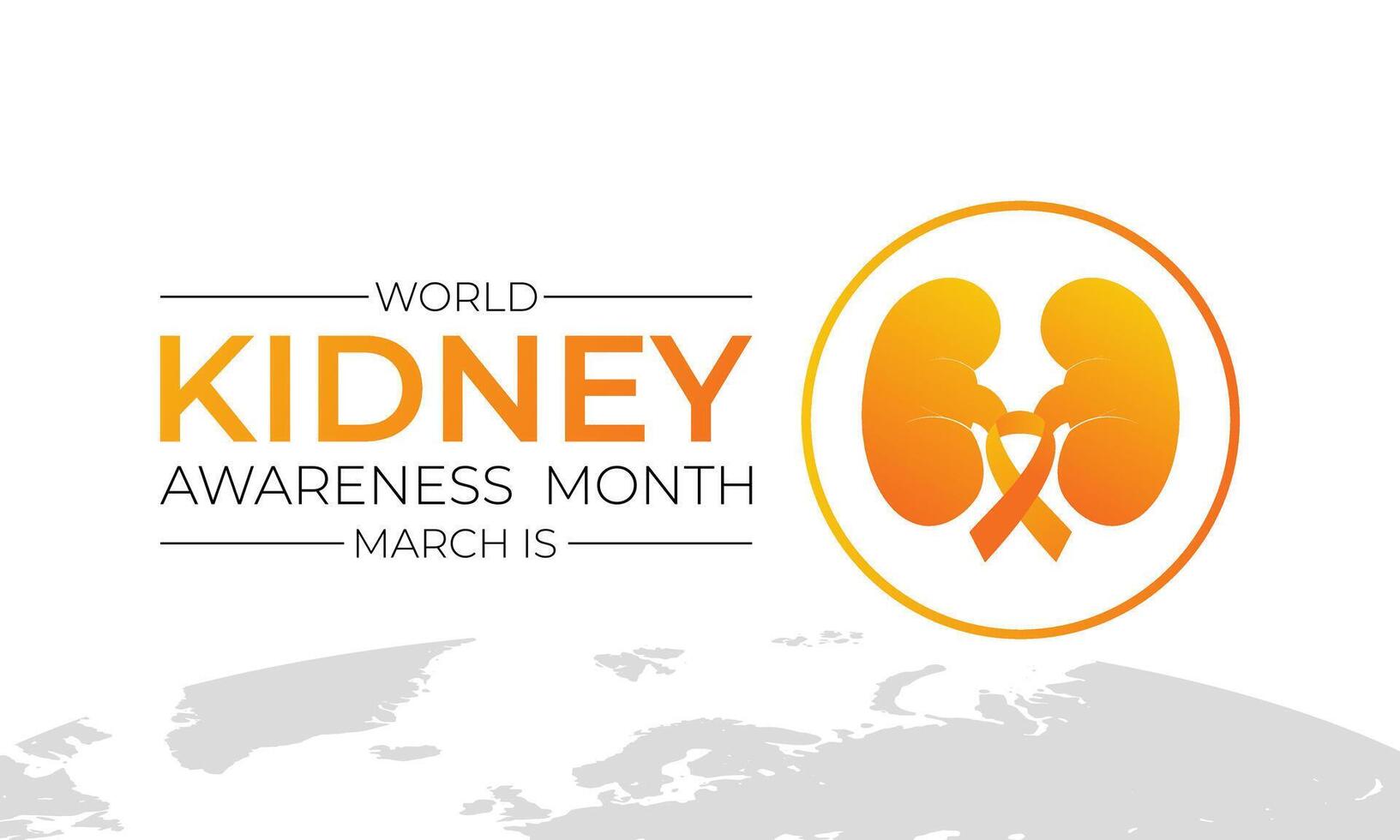 March is National Kidney Month. Holiday concept. Banner poster, flyer and Banner, background design. vector