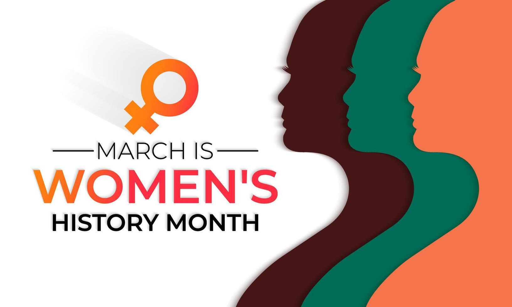 Women's History Month is observed every year in March, is an annual declared month. Greeting card,Banner poster, flyer and Banner, background design. vector