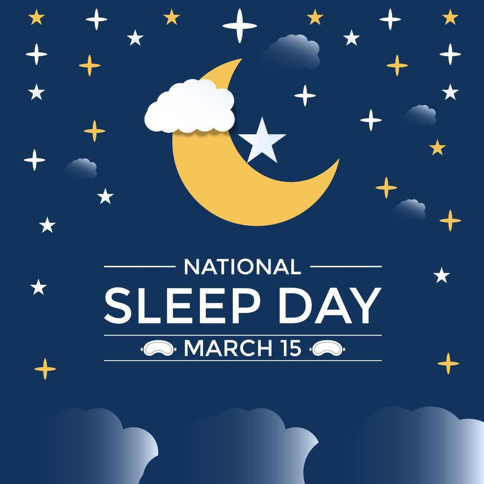 National Sleep Awareness day Observed every year of March. Banner poster, flyer and Banner, background design. vector