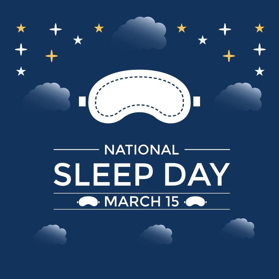 National Sleep Awareness day Observed every year of March. Banner poster, flyer and Banner, background design. vector