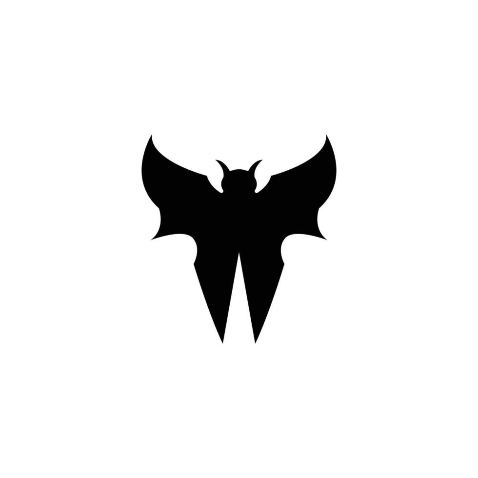 Bat wing silhouette icon and symbol vector template illustration