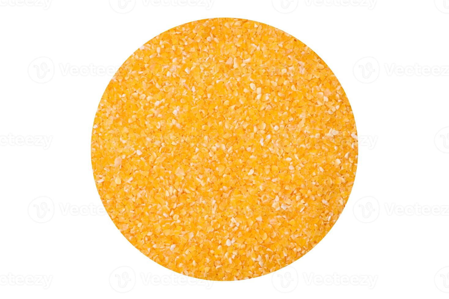 Corn grains or particles are yellow in color when raw photo