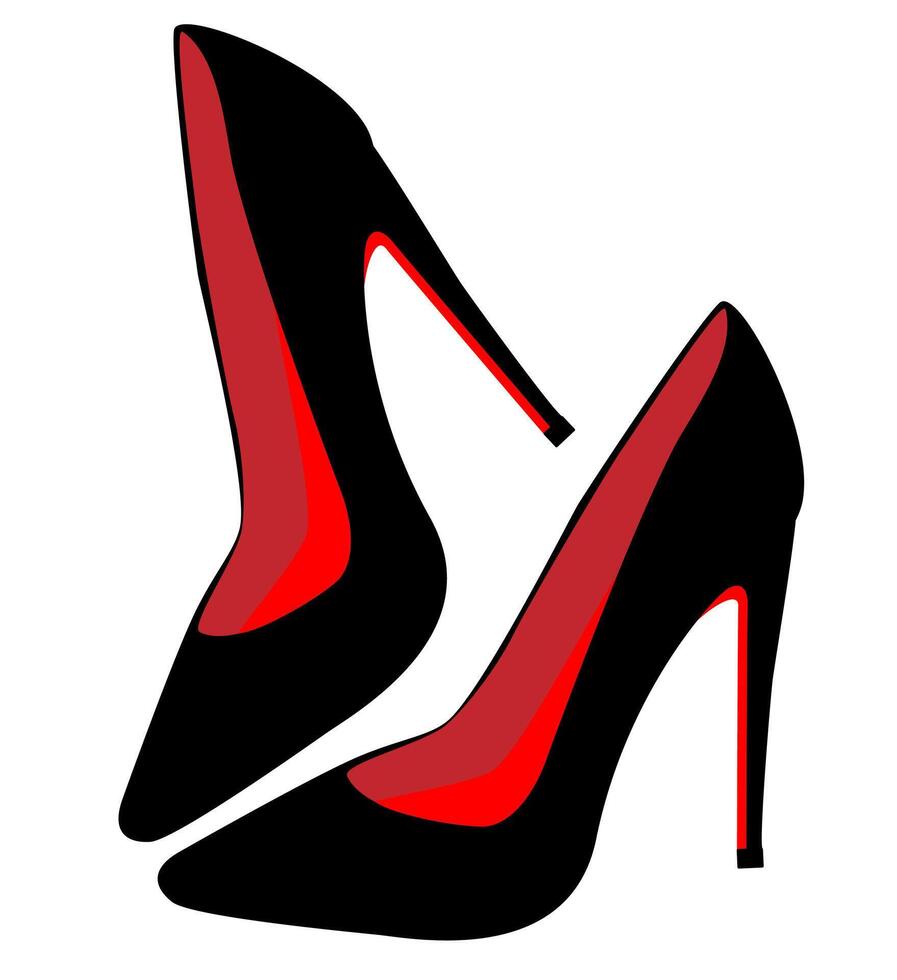 un par de hermosa hembra Zapatos en un blanco fondo, sexy zapatos, clásico. vector ilustración. eps10