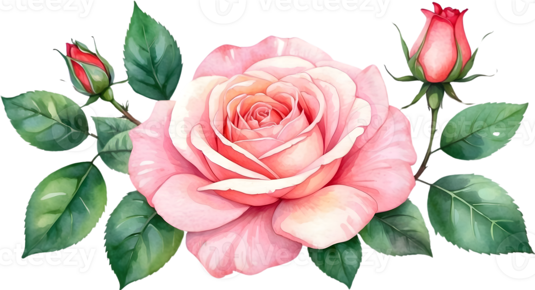 AI generated rose flowers watercolor  png
