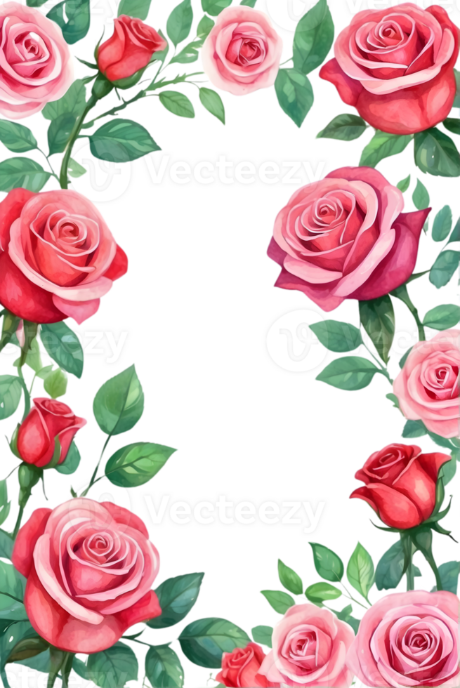 AI generated rose flowers watercolor  png