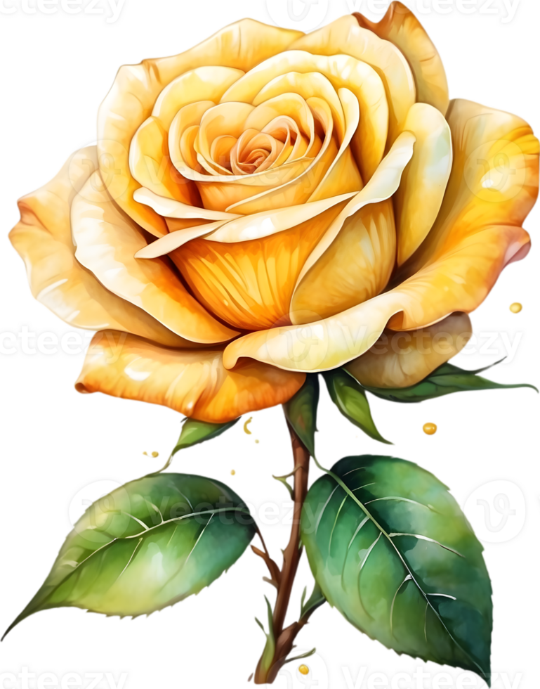 AI generated yellow roses on transparent background png