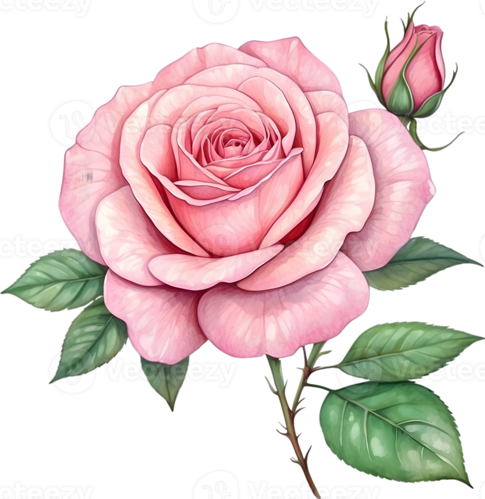 ai genererad reste sig blommor vattenfärg png