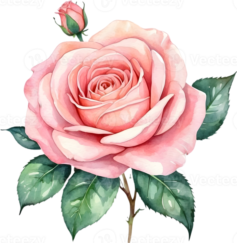 AI generated rose flowers watercolor  png
