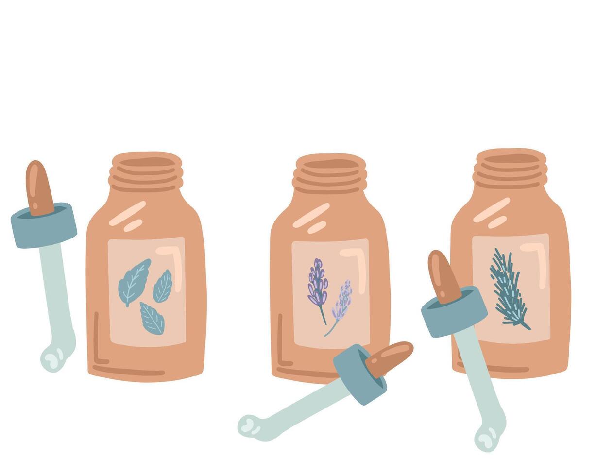 Aroma oil meditation flat design mint flavour vector