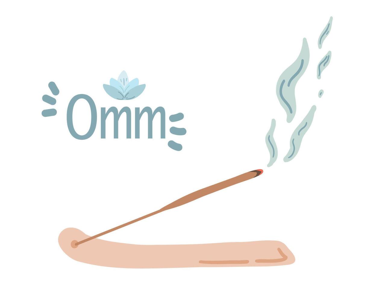 Omm aroma stick flat design set vector