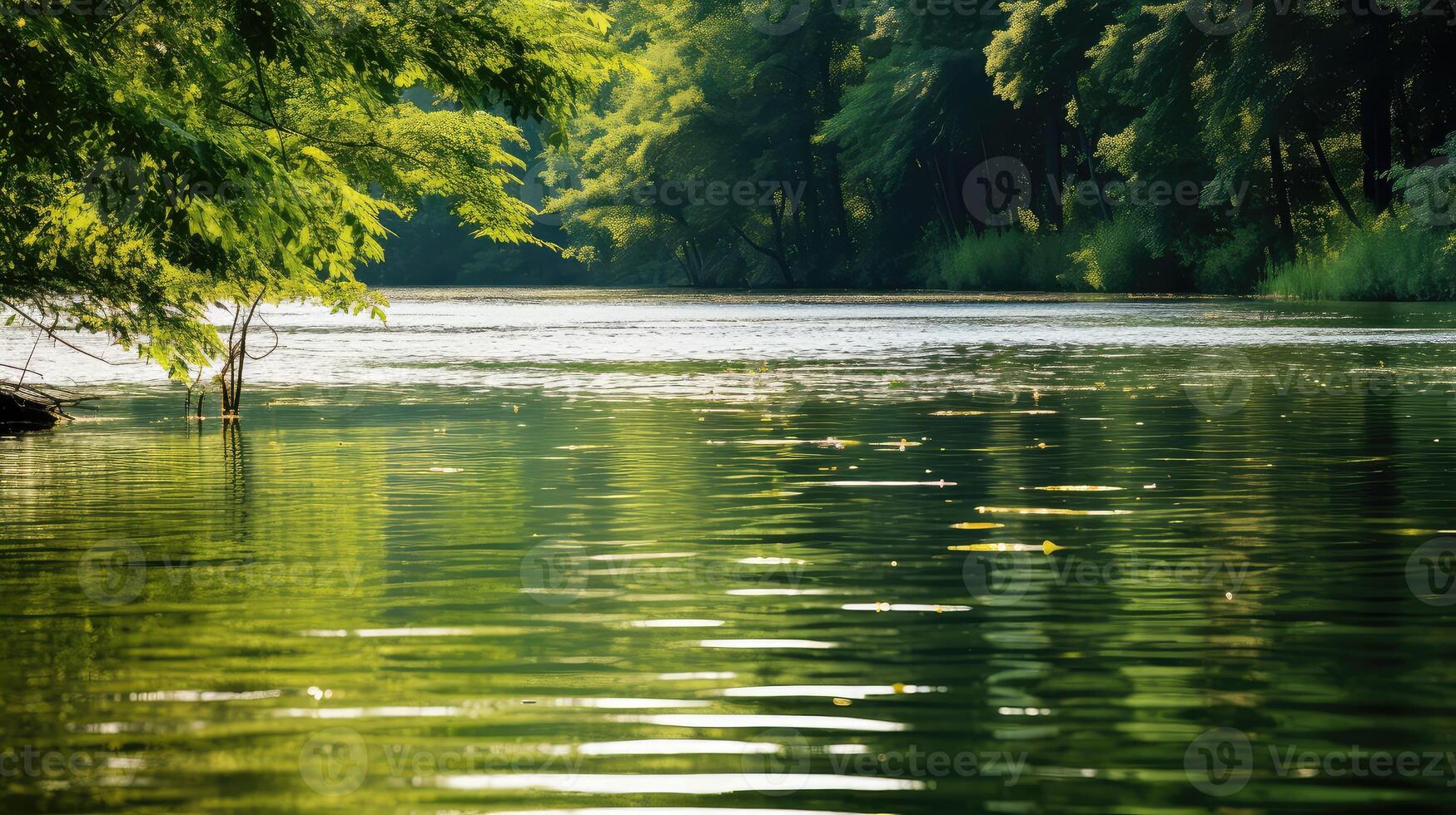 AI generated tranquility ripple lake ai generated photo