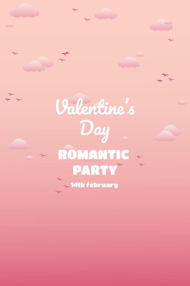 Vector illustration of invitation card for Valentine's Day celebration party
