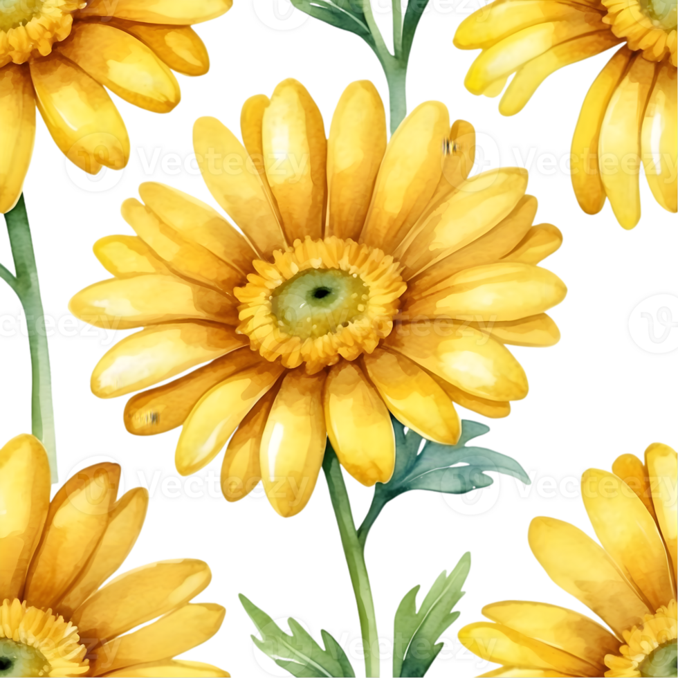 ai gerado amarelo flor aguarela ilustração, transparente fundo png