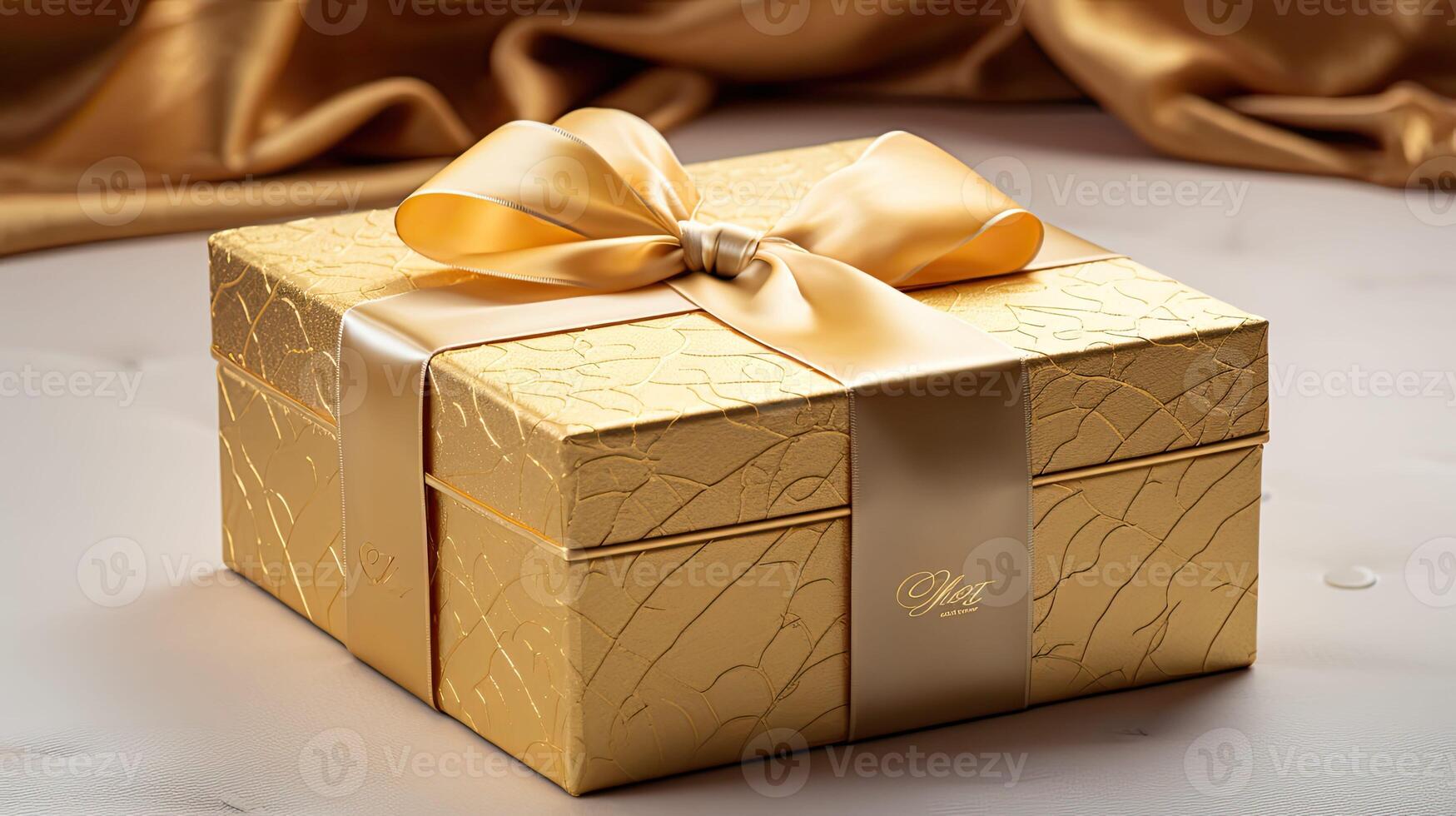 AI generated elegant golden package ai generated photo