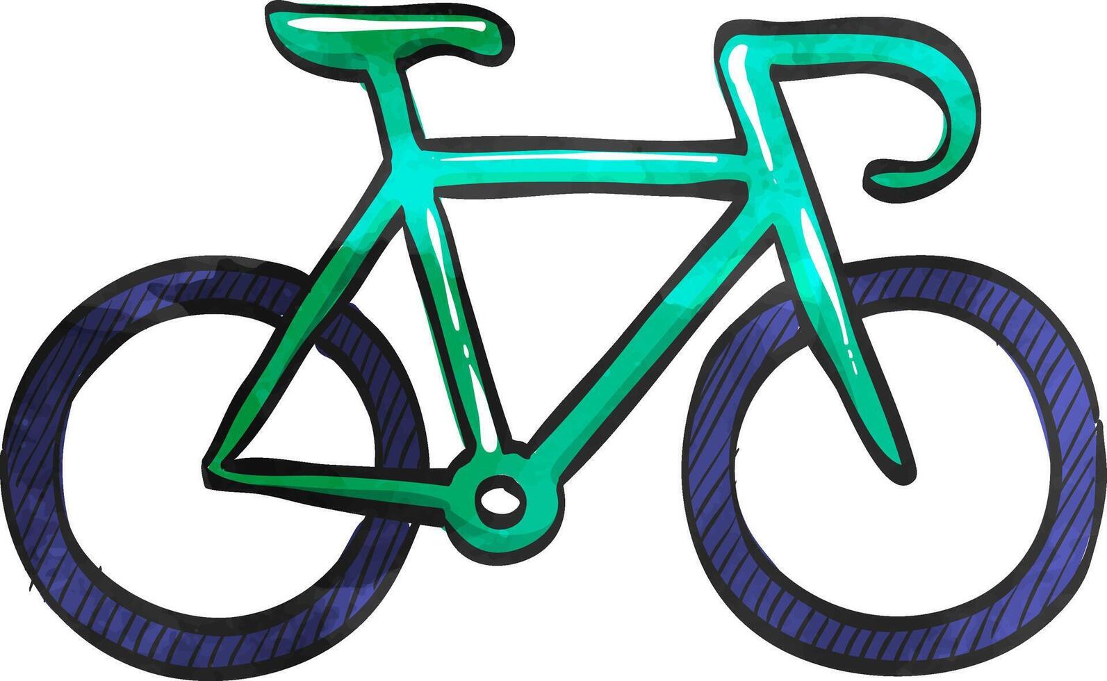 Road bicycle icon in watercolor style. vector