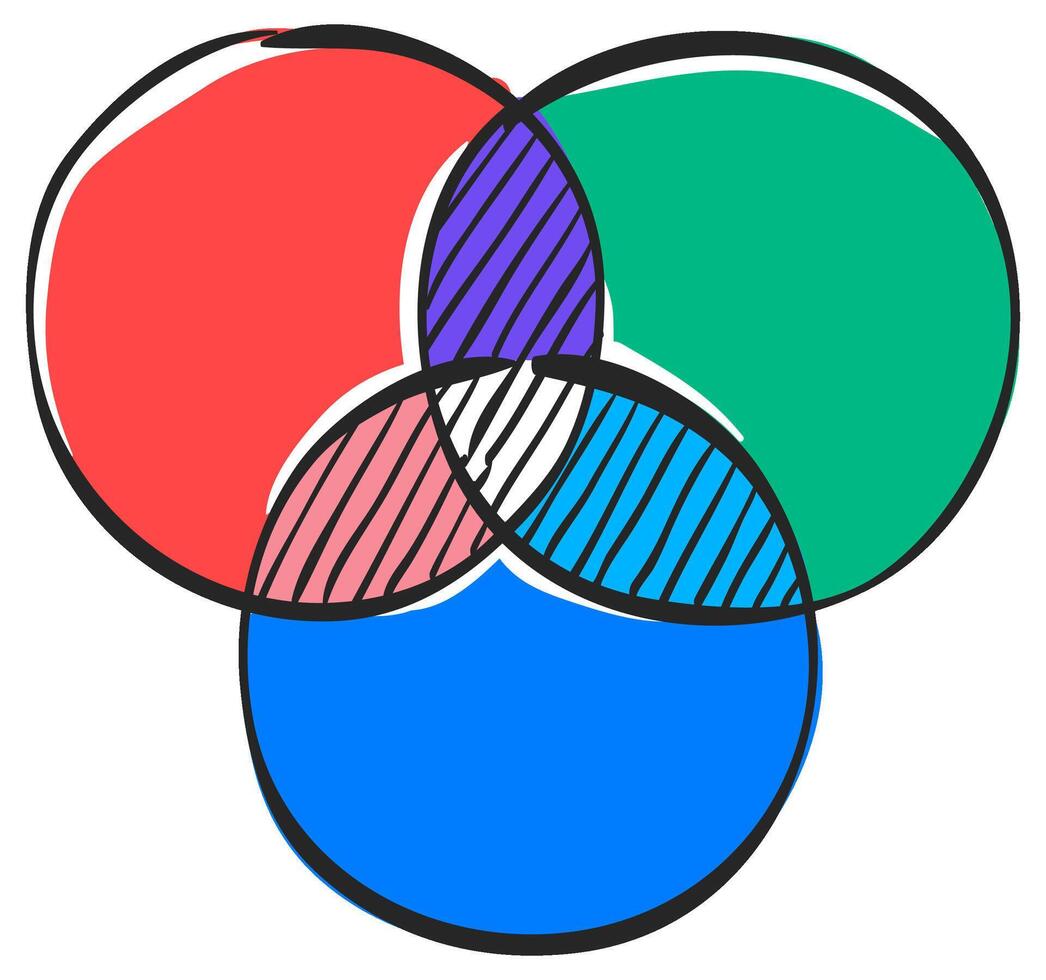 Color wheels icon in hand drawn color vector illustration