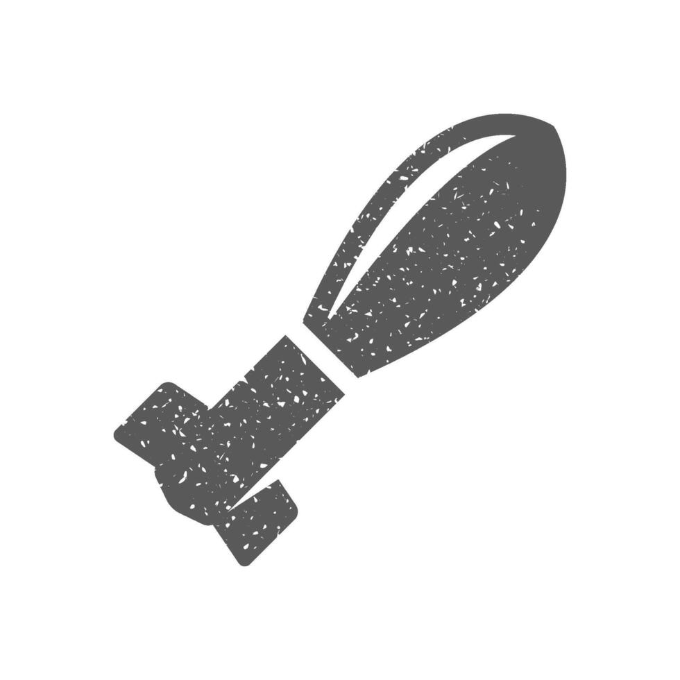 Mortar missile icon in grunge texture vector illustration