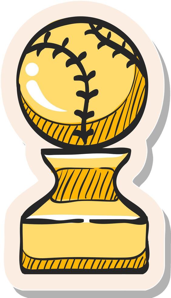 Hand drawn sticker style icon Trophy vector