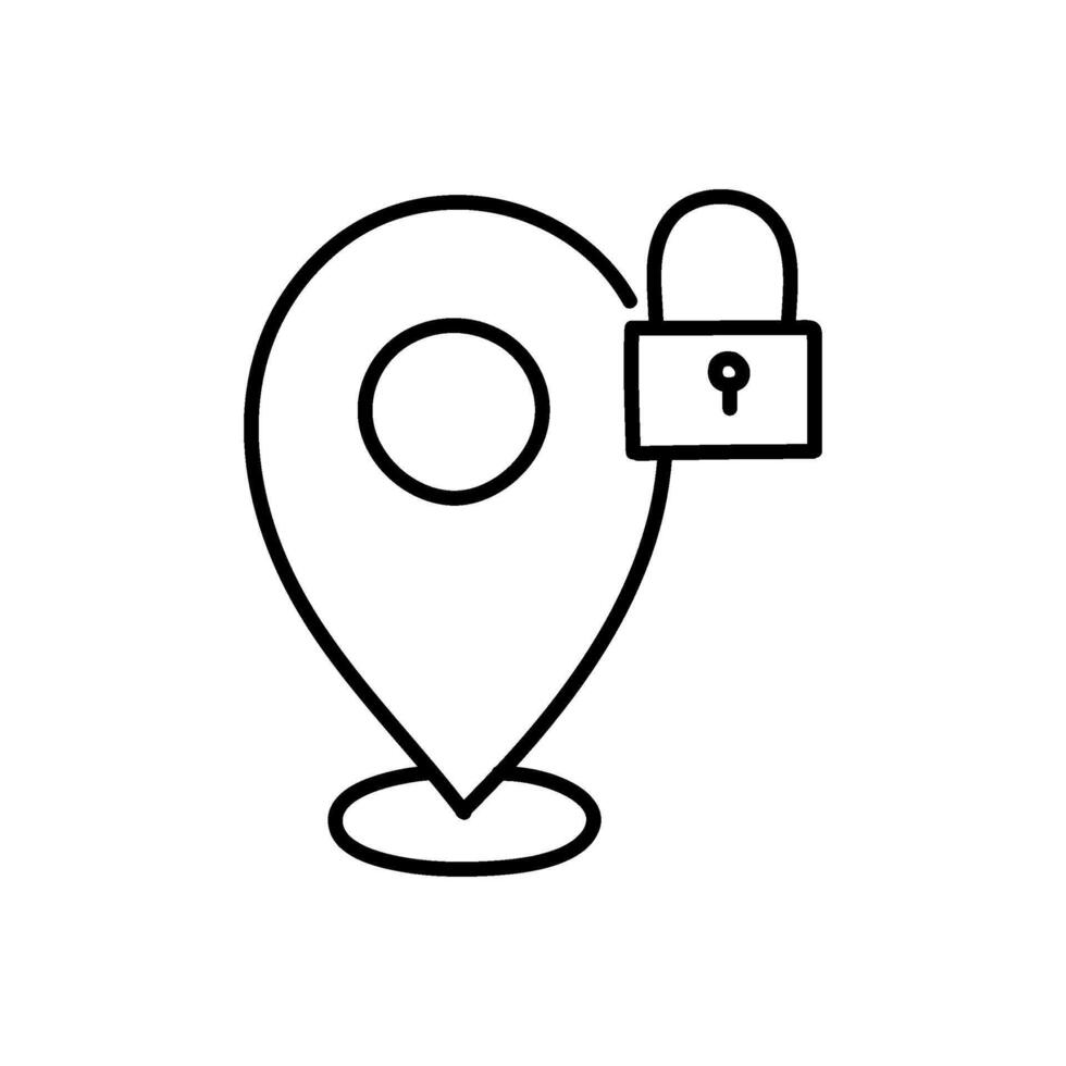 map pin restricted area icon hand drawn vector illustration