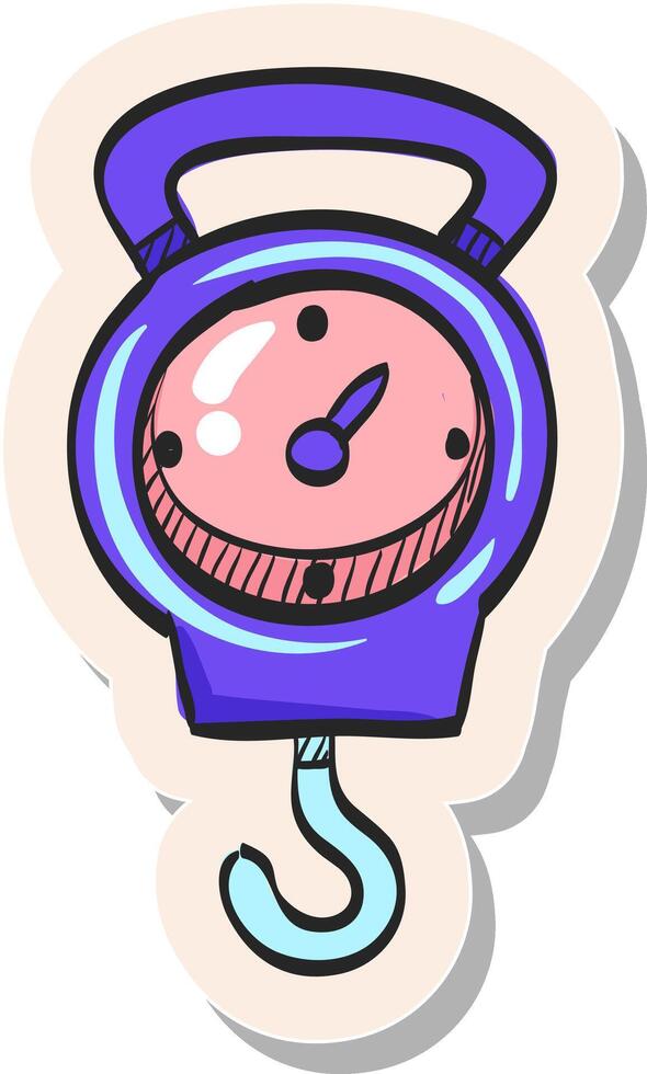 Hand drawn Fishing scale icon in sticker style vector illustration