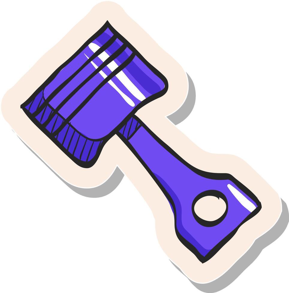 Hand drawn Piston icon in sticker style vector illustration