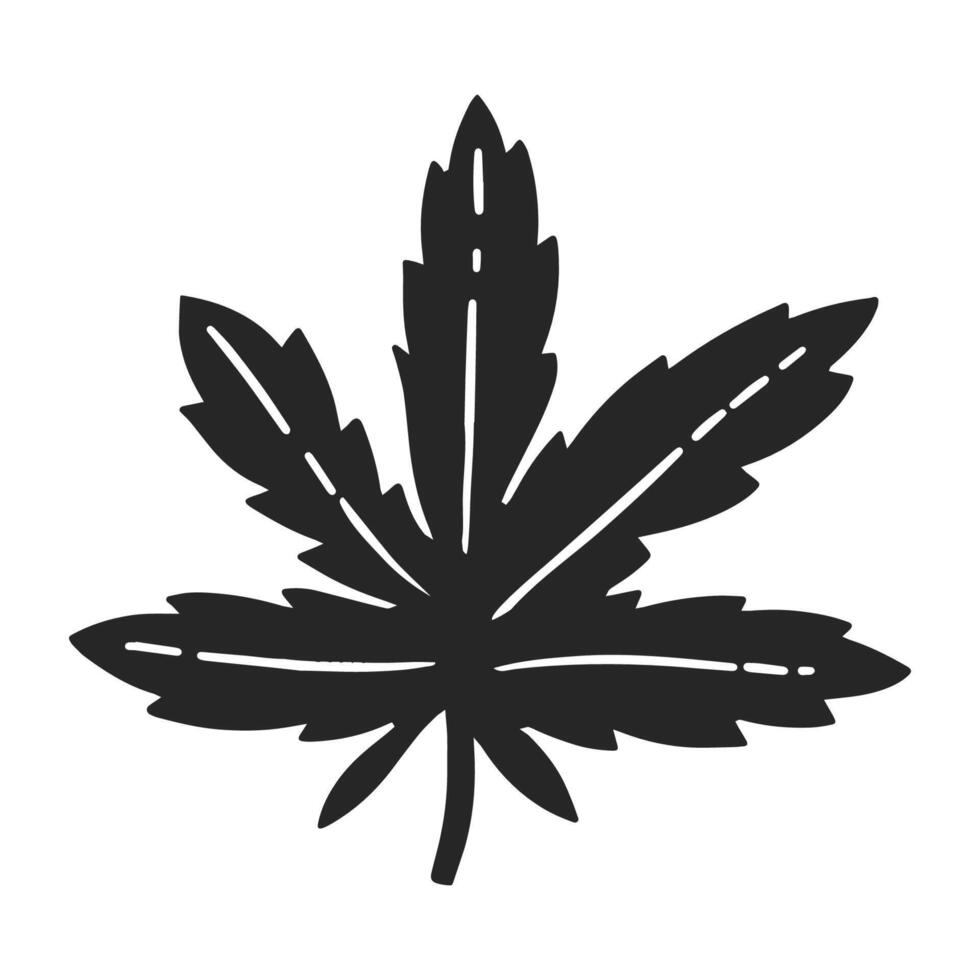 Hand drawn cannabis leaves vector illustration