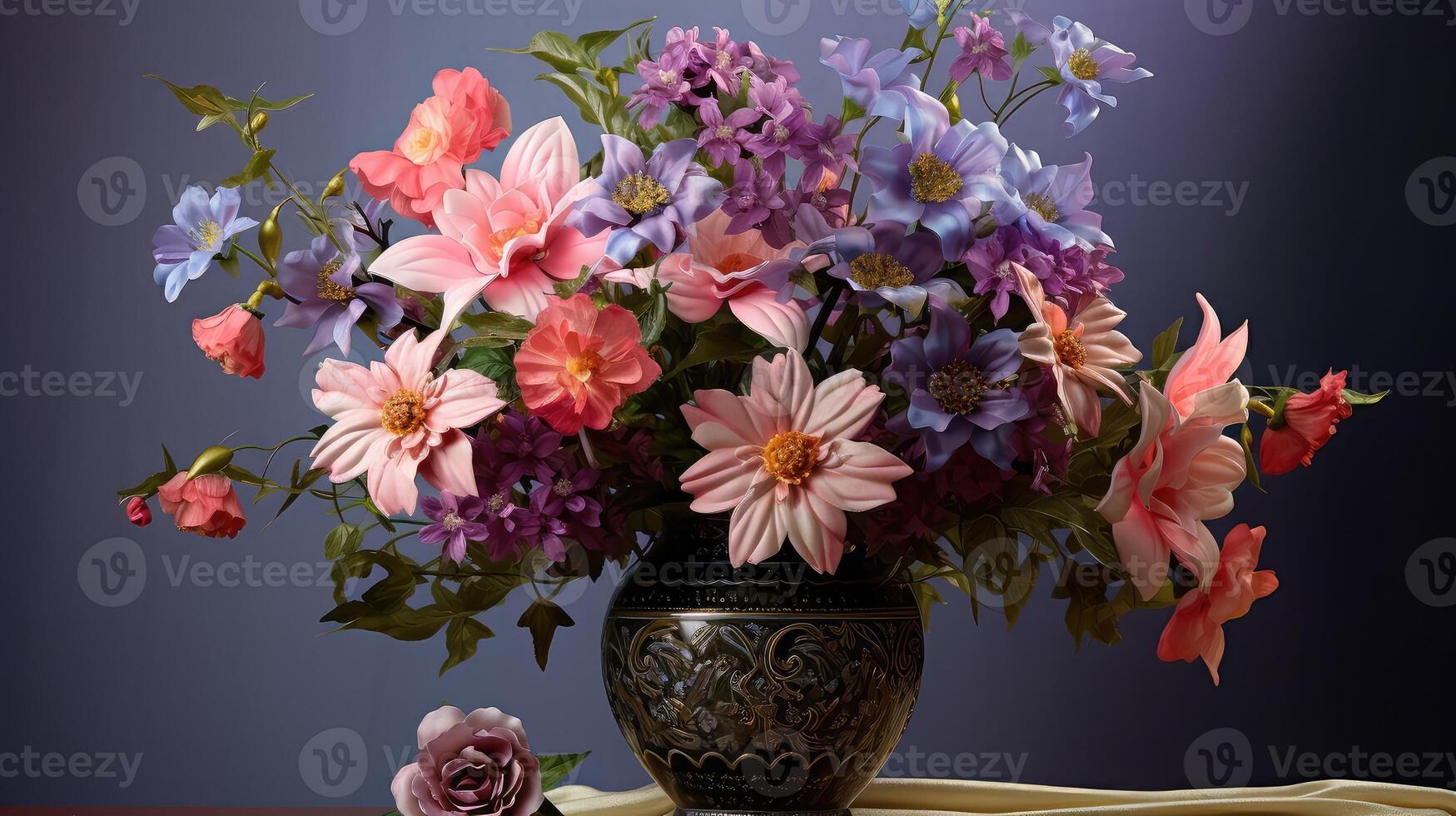 AI generated arrangement silk flower ai generated photo