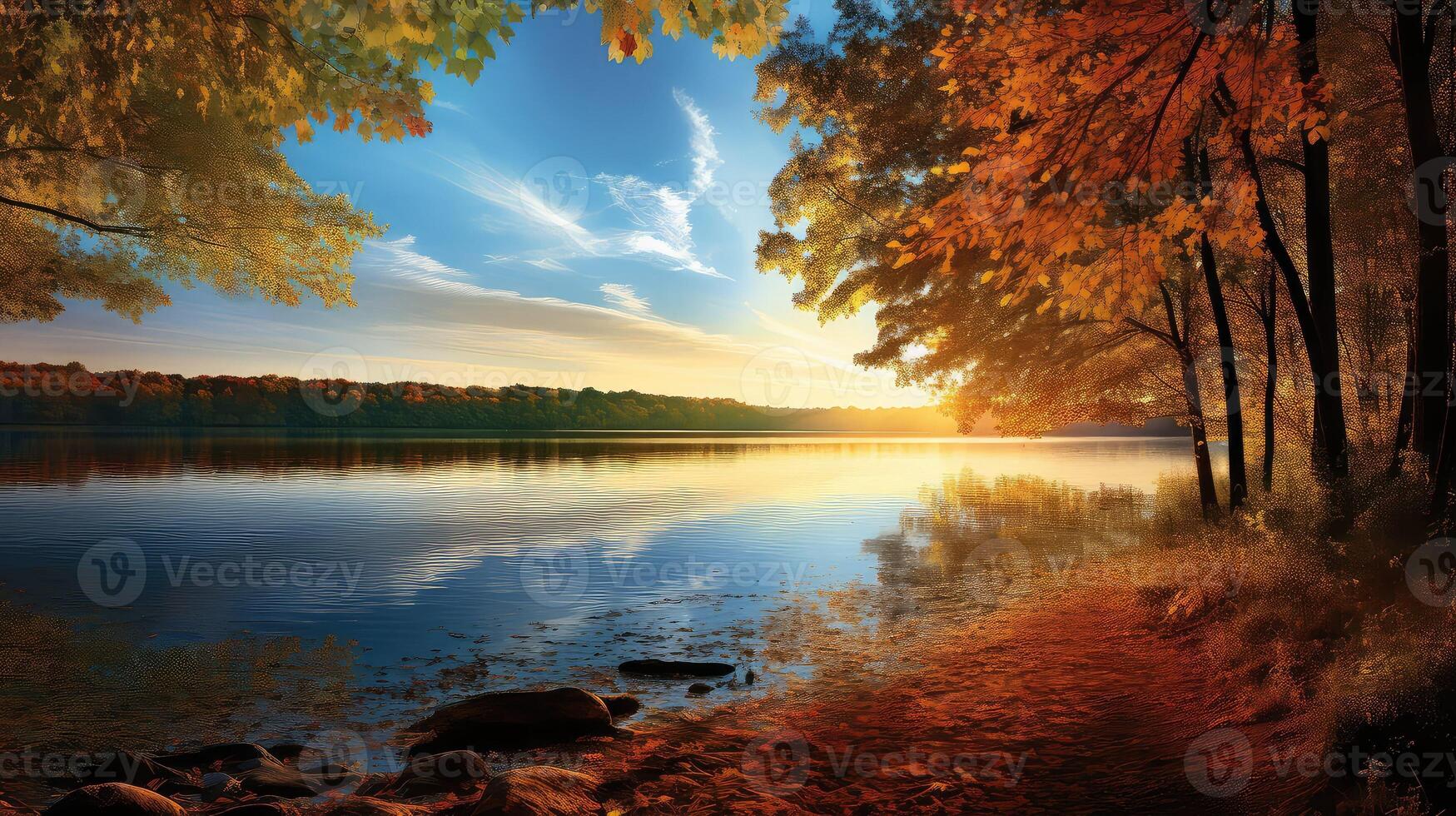 AI generated landscape lake view ai generated photo