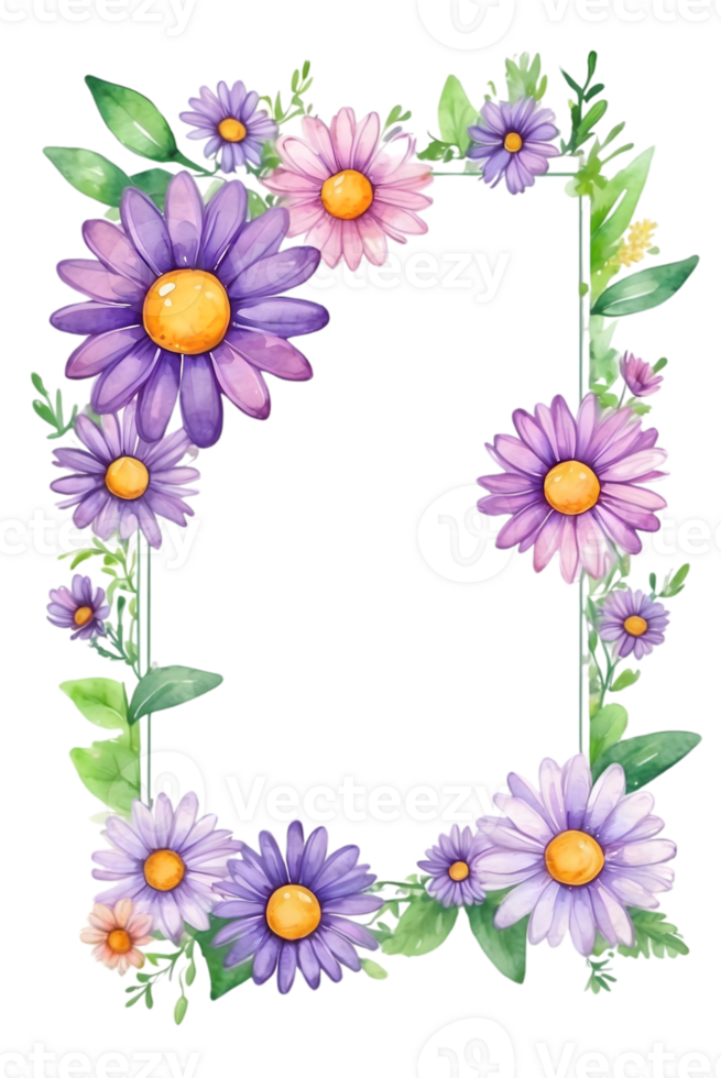 ai generiert lila Blumen und Grün Blätter auf ein transparent Hintergrund png