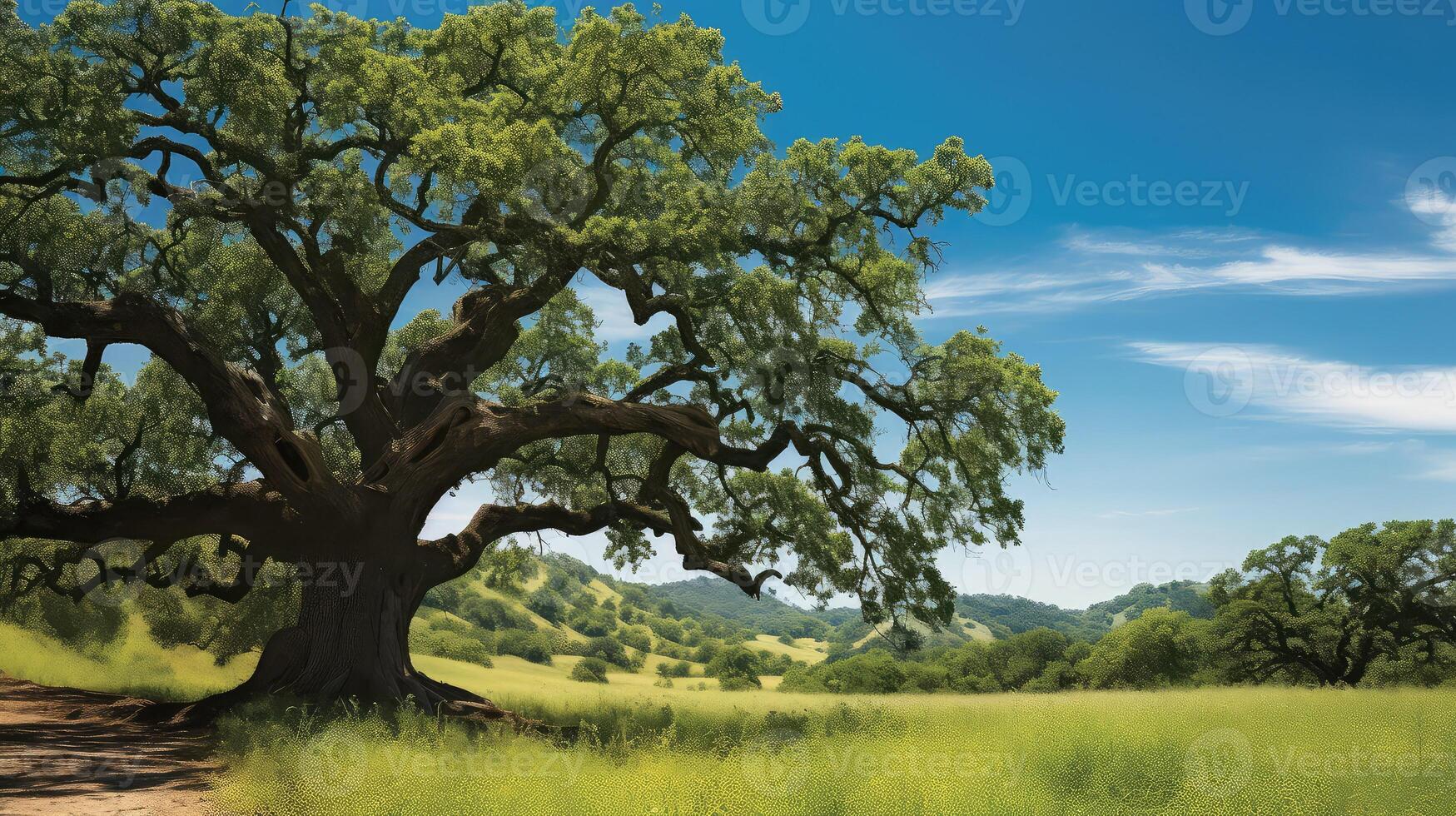 AI generated nature mighty oak ai generated photo