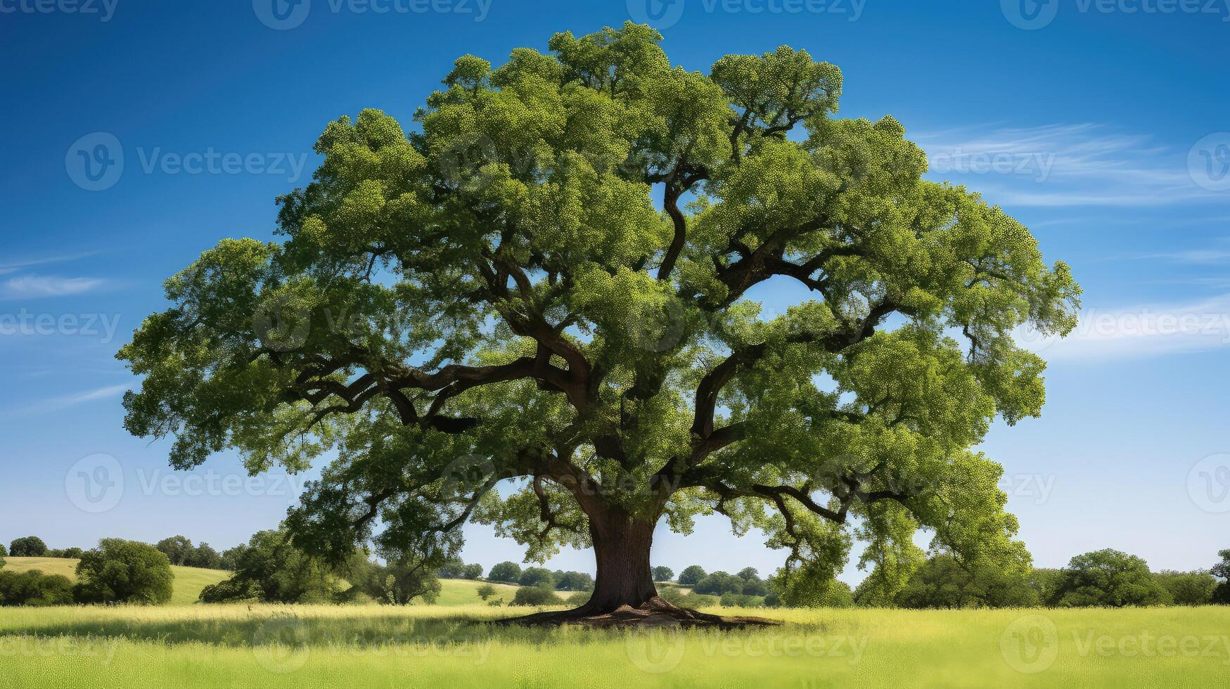 ai generado hojas sencillo roble árbol ai generado foto