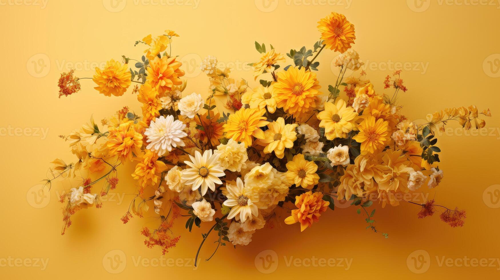 AI generated sunflower yellow background flowers ai generated photo
