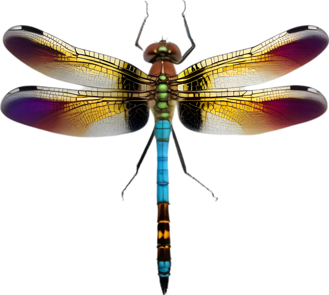 AI generated Colorful and elegant dragonfly image. png