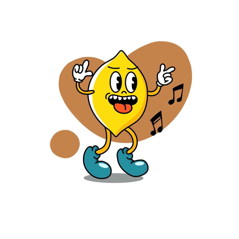 illustration of fruit and vegetable characters with cute emotions and expressions vector
