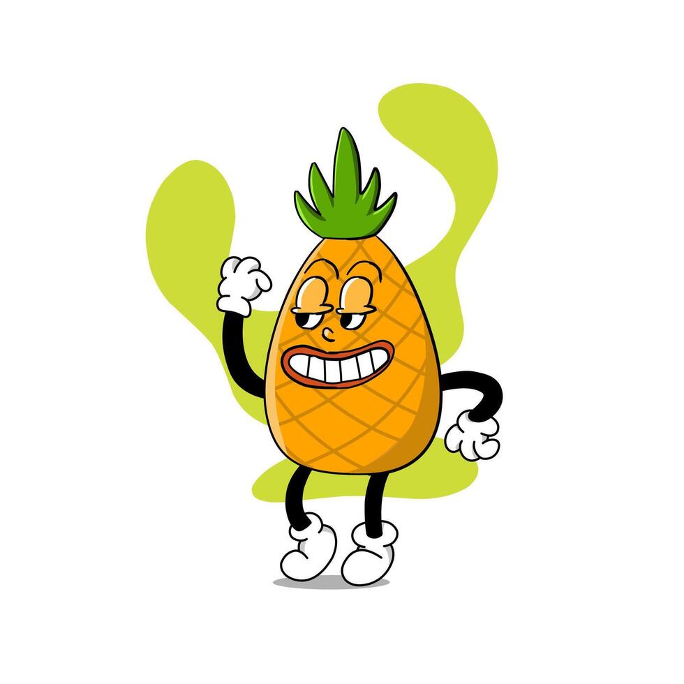 illustration of fruit and vegetable characters with cute emotions and expressions vector