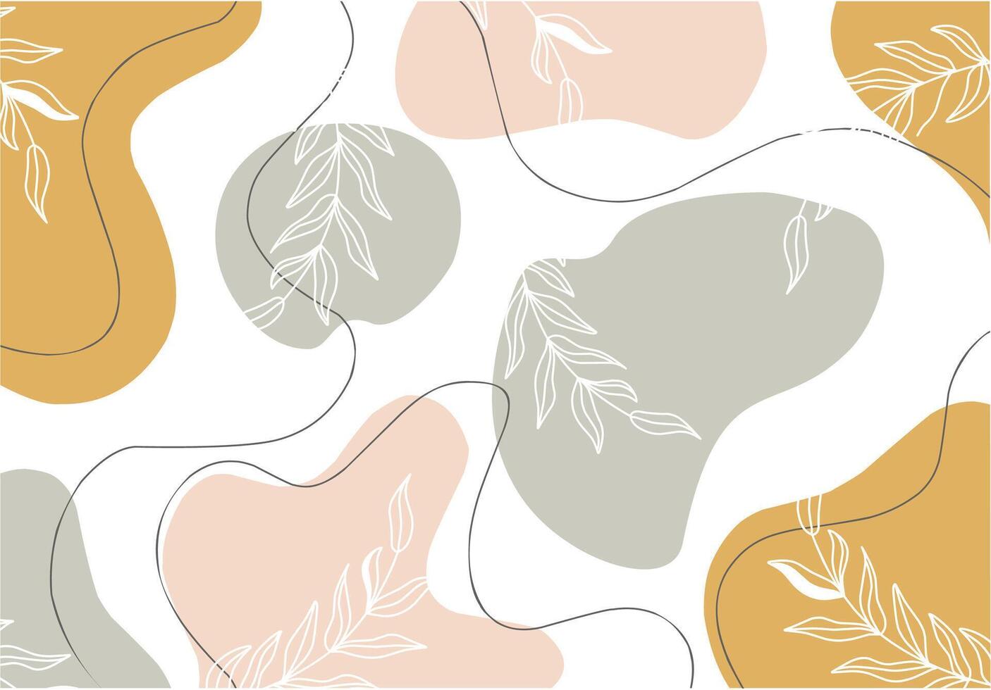 soft color abstract background with leaf ornament vector