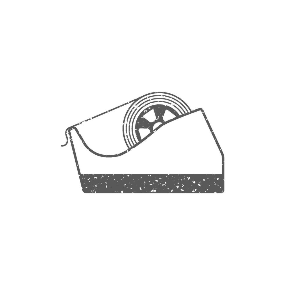 Tape dispenser icon in grunge texture vector illustration