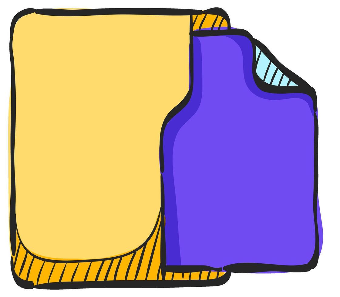Office folder icon in hand drawn color vector illustration