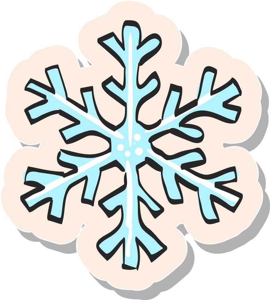 Hand drawn sticker style icon Snowflake vector