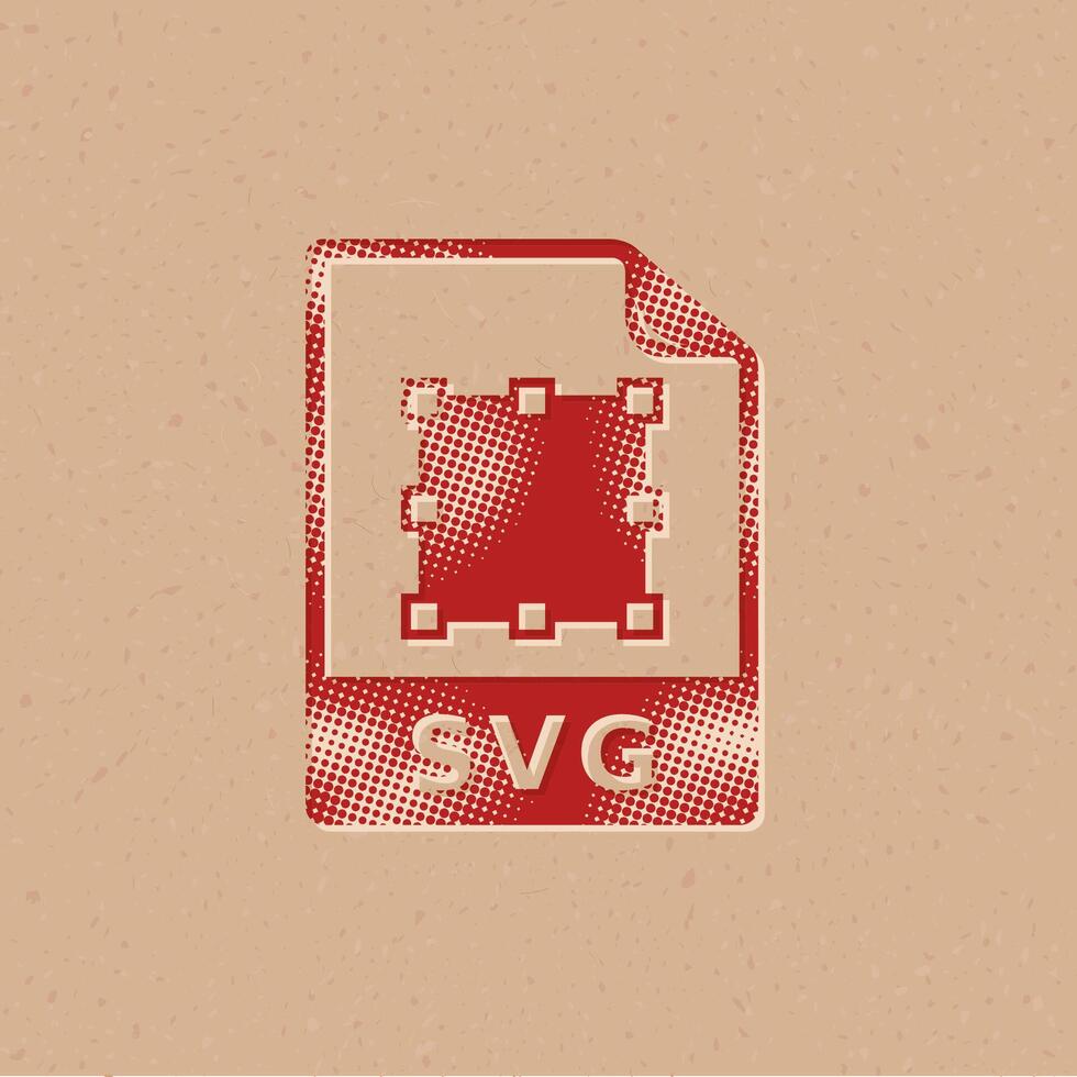 svg archivo trama de semitonos estilo icono con grunge antecedentes vector ilustración