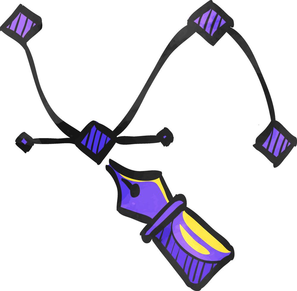 Bezier icon in color drawing. Illustration computer software vector drawing