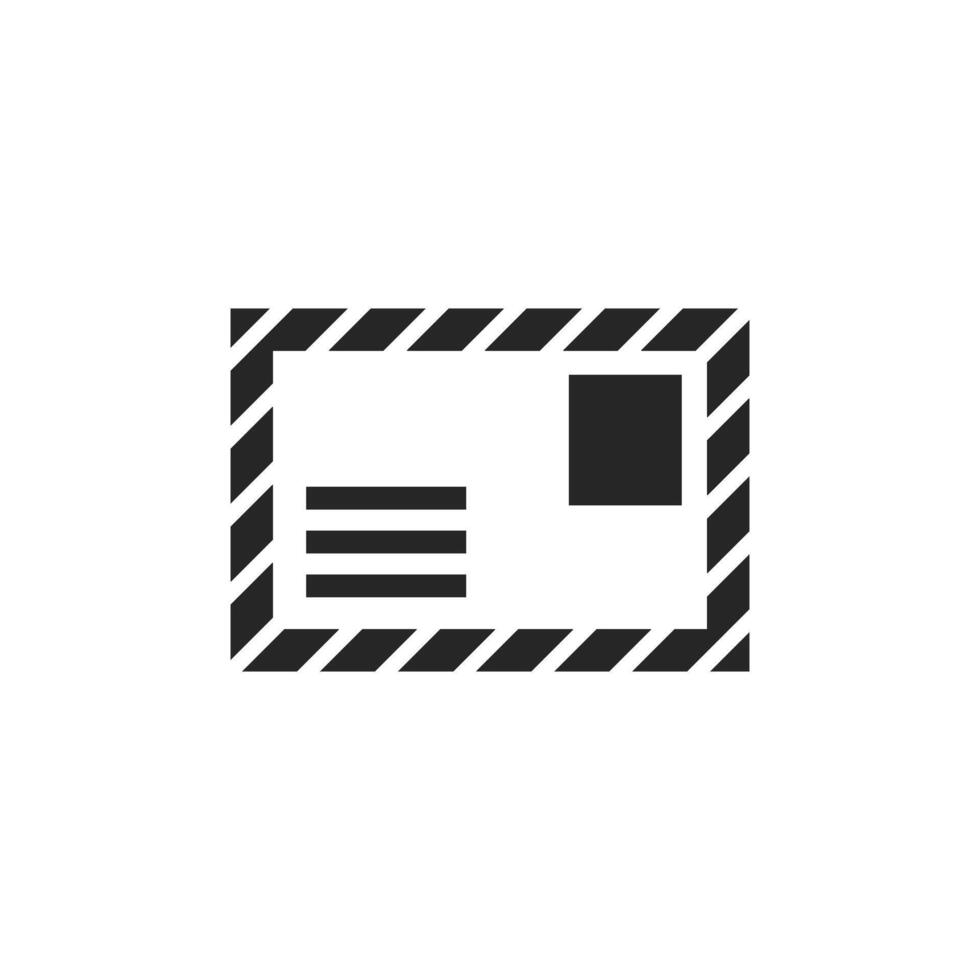 Envelope icon in thick outline style. Black and white monochrome vector illustration.