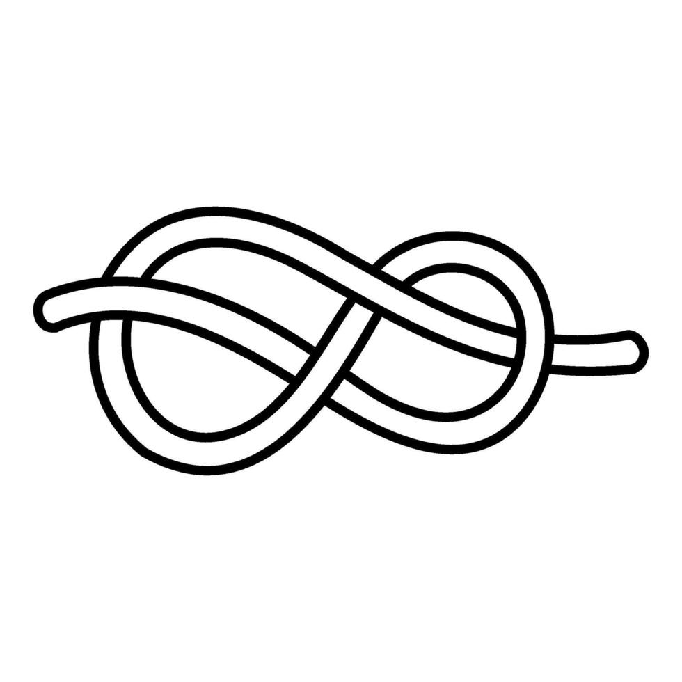 Rope knot icon. Hand drawn vector illustration. Editable line stroke.