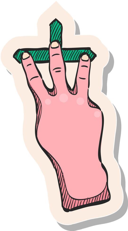 Hand drawn sticker style icon touchpad gesture vector