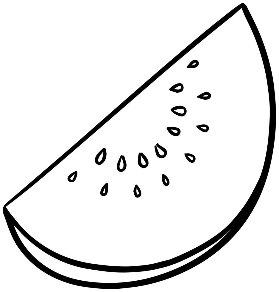 Fruta rebanada mano dibujado. sandía o melón. vector ilustración.