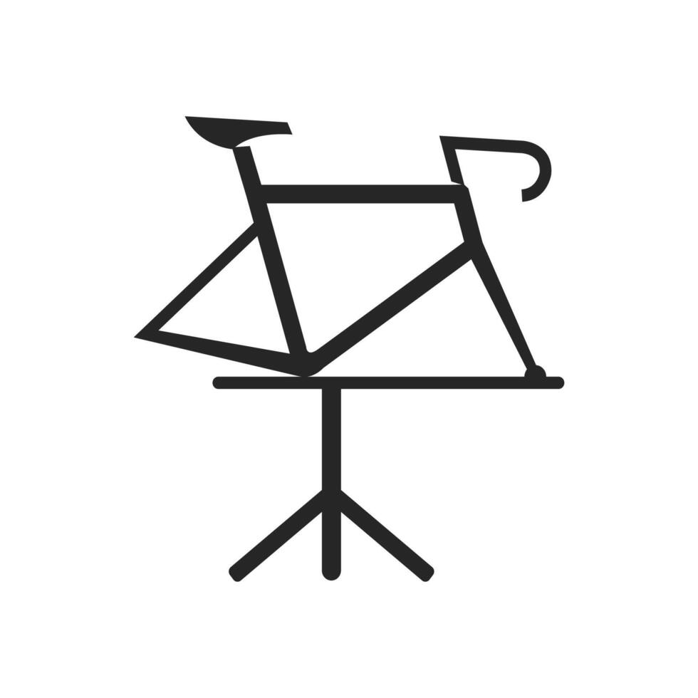 Bicycle stand icon in black and white vector