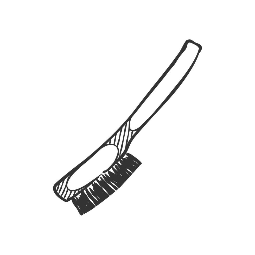 Wire brush icon in hand drawn doodle vector